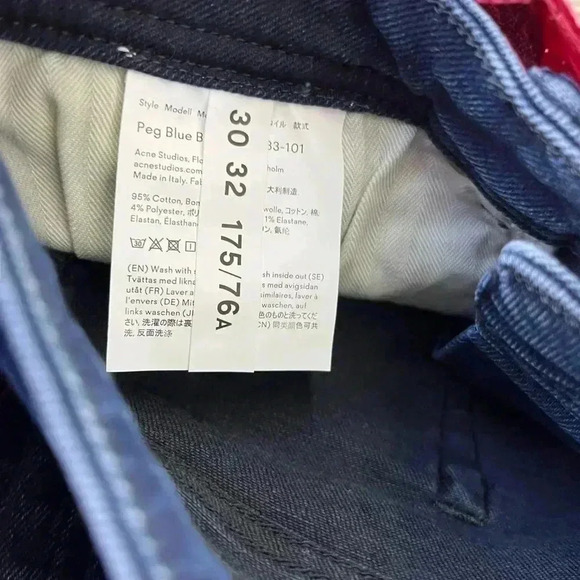 NWT Acne Studios Peg Jeans Blue Black - Picture 11 of 11